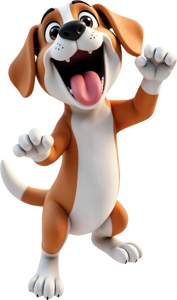 Nosso mascote, sempre pronto para compartilhar carinho